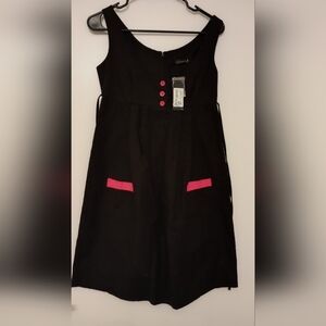New With Tag Girls Black and Pink Sleeveless Dress By Free Fusion, Size 8